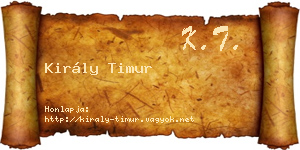 Király Timur névjegykártya